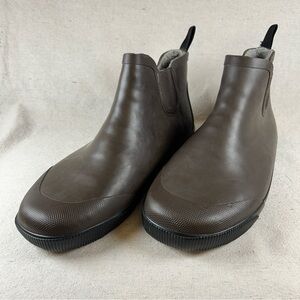 Tretorn Lined Chelsea-Style Rain Boots in Brown - size 13